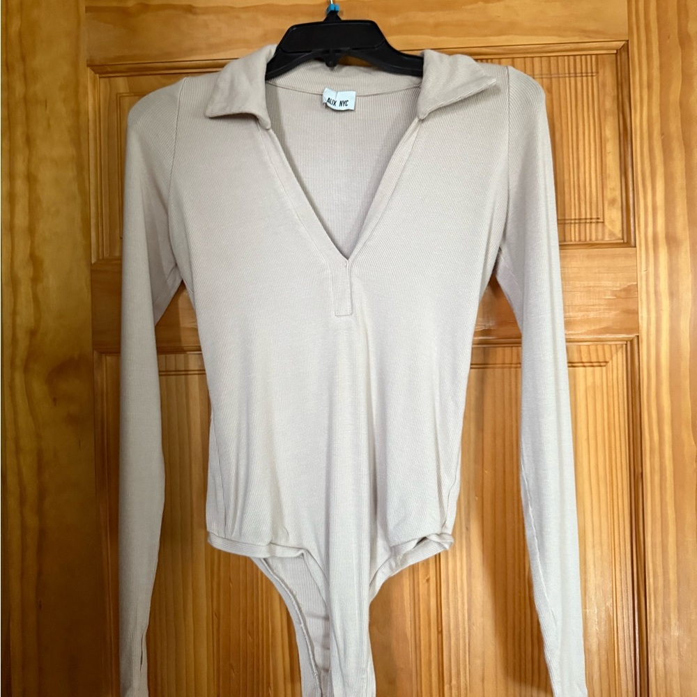 ALIX NYC Cream Collared Bodysuit